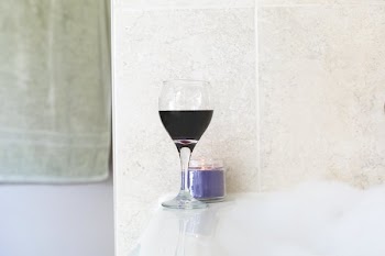 Red Wine By Bubble Bath