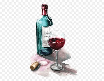 Red Wine Champagne Watercolor painting Bottle - wine 