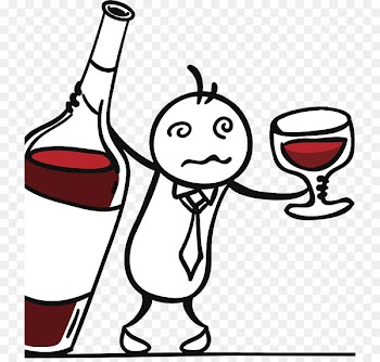 Red Wine Drawing Alcoholic drink Illustration - A drunken man who drinks red wine 