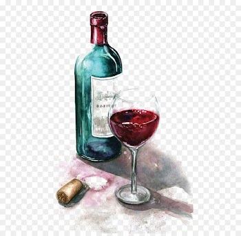 Red Wine Watercolor painting Wine glass - Watercolor of red wine 