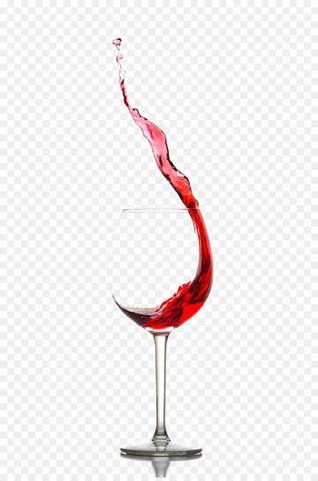 Red Wine Wine glass - Goblet splashed with red wine 