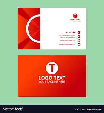 Red wonderful business card vector image