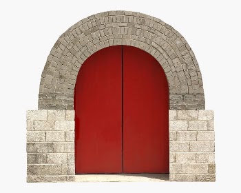 Red wooden door collage element | Free PSD - rawpixel