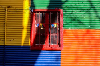 Red Wooden Window