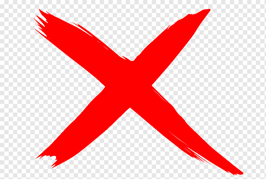red X illustration, X mark Check mark, wrong sign, angle, symmetry, cross png