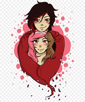 Redm, Black Hair, Cartoon, Red PNG