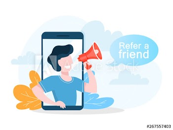 Refer a friend web banner concept