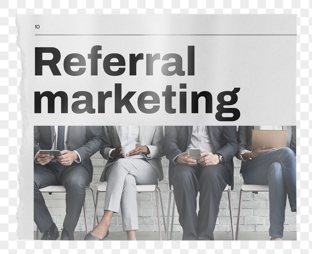 Referral marketing png newspaper sticker, | Free PNG - rawpixel