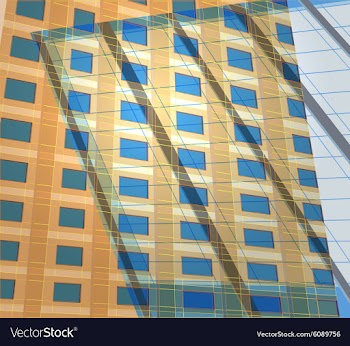 Reflection building scene vector image