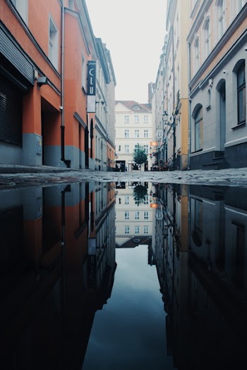 Reflective Photography of Alleyway