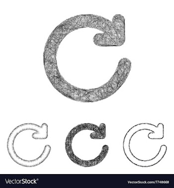 Refresh icon set - sketch line art vector image