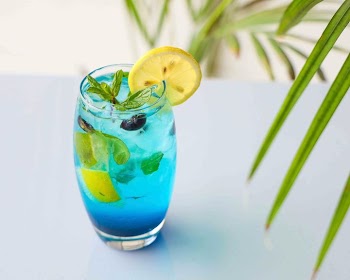 Refreshing Blue Tropical Cocktail