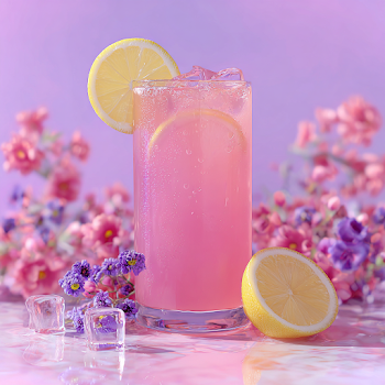 Refreshing Pink Lemonade in Floral Setting