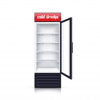 Refrigerator empty open realistic illustration Free Vector