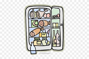 Refrigerator Fully Stocked Royalty Free Vector Clip - Food Storage Clip Art