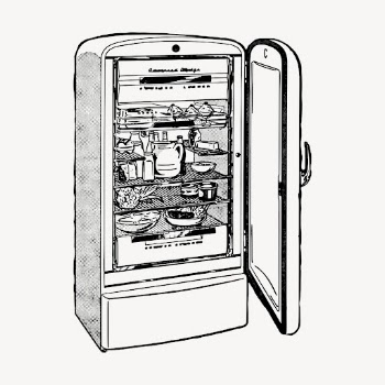 Refrigerator hand drawn clipart, furniture | Free Vector - rawpixel