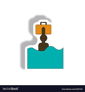 Refugee in water flood victim flood disaster vector image