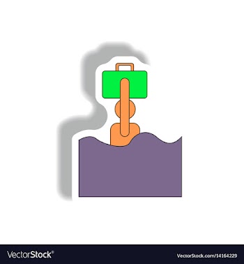 Refugee in water flood victim flood disaster vector image