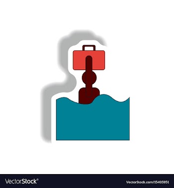 Refugee in water flood victim flood disaster vector image