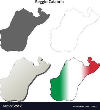 Reggio Calabria blank detailed outline map set vector image