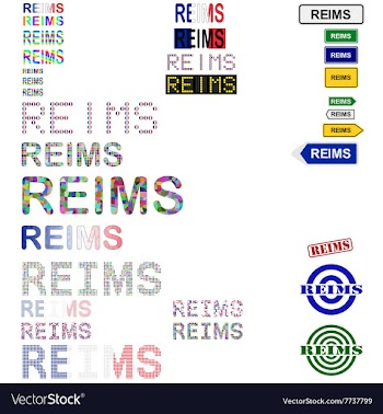 Reims text design set vector image