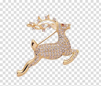 Reindeer Brooch, Brooch deer transparent background PNG clipart