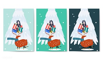 Reindeer carrying presents with horn vector | Free stock vector - 518585