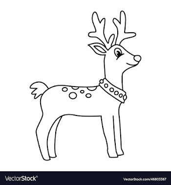 reindeer cartoon coloring page