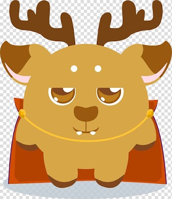 Reindeer Cartoon Illustration, Cartoon lovely elk transparent background PNG clipart