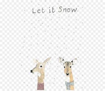 Reindeer Christmas card Illustration - Watercolor elk background 