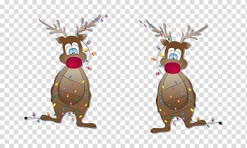 Reindeer Christmas, Christmas cartoon deer transparent background PNG clipart