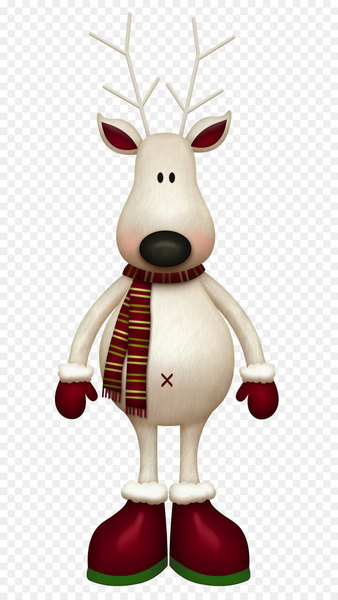 Reindeer Christmas Clip art - White Reindeer with Red Scarf PNG Picture 