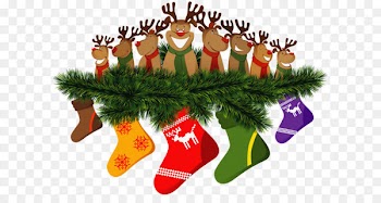 Reindeer Christmas ornament Christmas stocking Christmas gift-bringer - Transparent Christmas Deers on Pine Branch PNG Clipart 