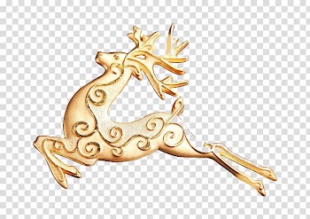 Reindeer Christmas Sika deer, Running deer transparent background PNG clipart