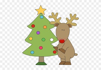 Reindeer Cliparts - Reindeer And Christmas Tree