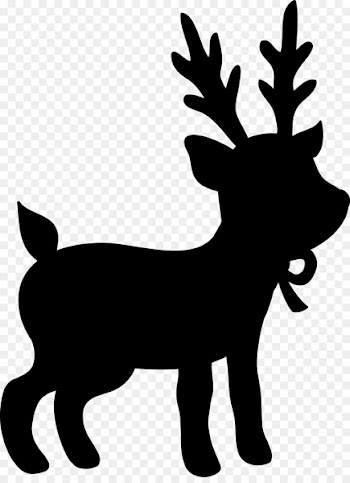 Reindeer, Deer, Black White M PNG