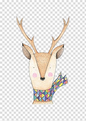 Reindeer Drawing Christmas Illustration, deer transparent background PNG clipart