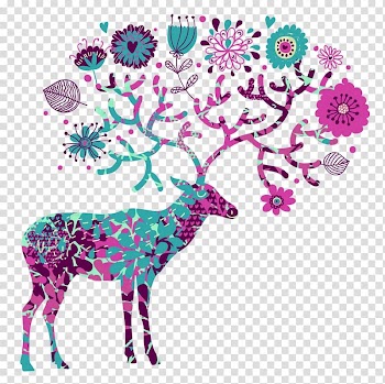 Reindeer Elk, abstract creative reindeer transparent background PNG clipart