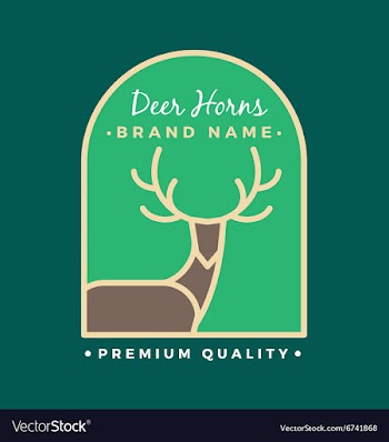  					Reindeer Head and Horns Logo Template vector image														