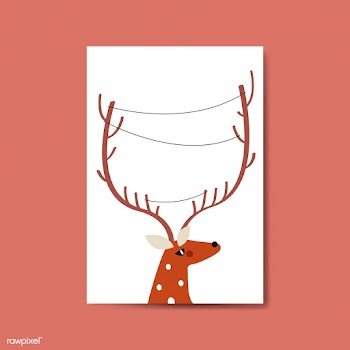 Reindeer head with lines around horn vector | Free stock vector - 518603