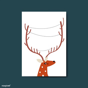 Reindeer head with lines around horn vector | Free stock vector - 518620