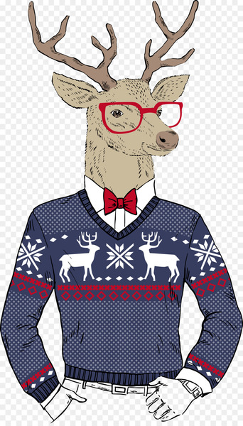 Reindeer Hipster Christmas Santa Claus - Deer 