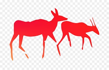 Reindeer Rock art Cave painting Sandvlei -  