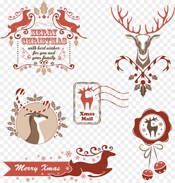 Reindeer Santa Claus Christmas Clip art - A variety of decorative material vector Christmas deer 