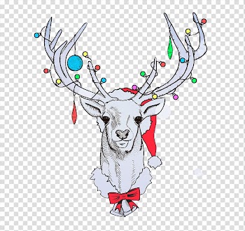 Reindeer Santa Claus Christmas, Elegant Christmas reindeer design material transparent background PNG clipart