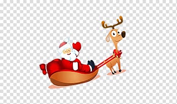 Reindeer Santa Claus Christmas Illustration, Santa Claus with reindeer transparent background PNG clipart