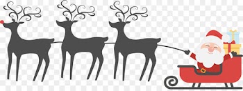Reindeer Santa Claus Christmas ornament Horse Sled - deer banner 