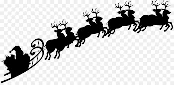 Reindeer Santa Claus Silhouette Sled Clip art - Sleigh Silhouette Cliparts 
