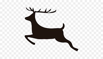 Reindeer Silhouette Antler - Reindeer 