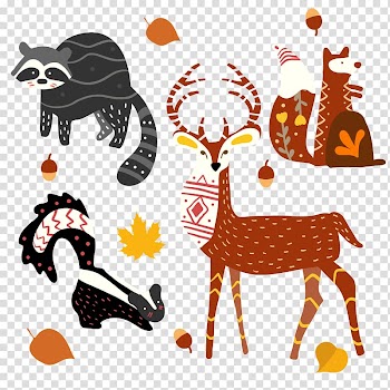 Reindeer Skunk Euclidean Animal, autumn Animals transparent background PNG clipart